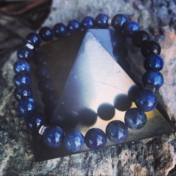 Unique Men Bracelet🔹Dumortierite-Lapis Lazuli - Picture 1 of 5